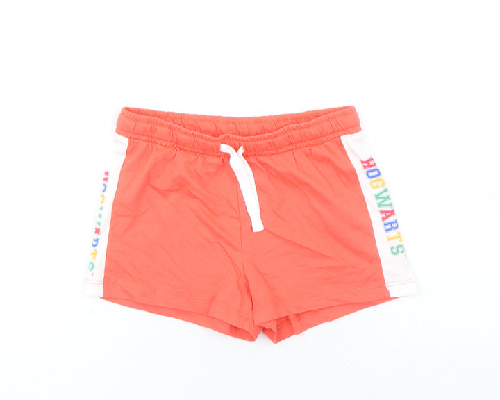 Marks and Spencer Boys Red 100% Cotton Sweat Shorts Size 6-7 Years Regular Drawstring - Harry Potter Elasticated Waist Inside Leg 3 Inches Waist Size 22 Inches