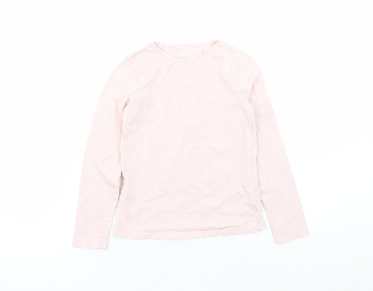 H&M Girls Pink Cotton Basic Casual Size 6 Years Round Neck Pullover - Size 6-8 Years