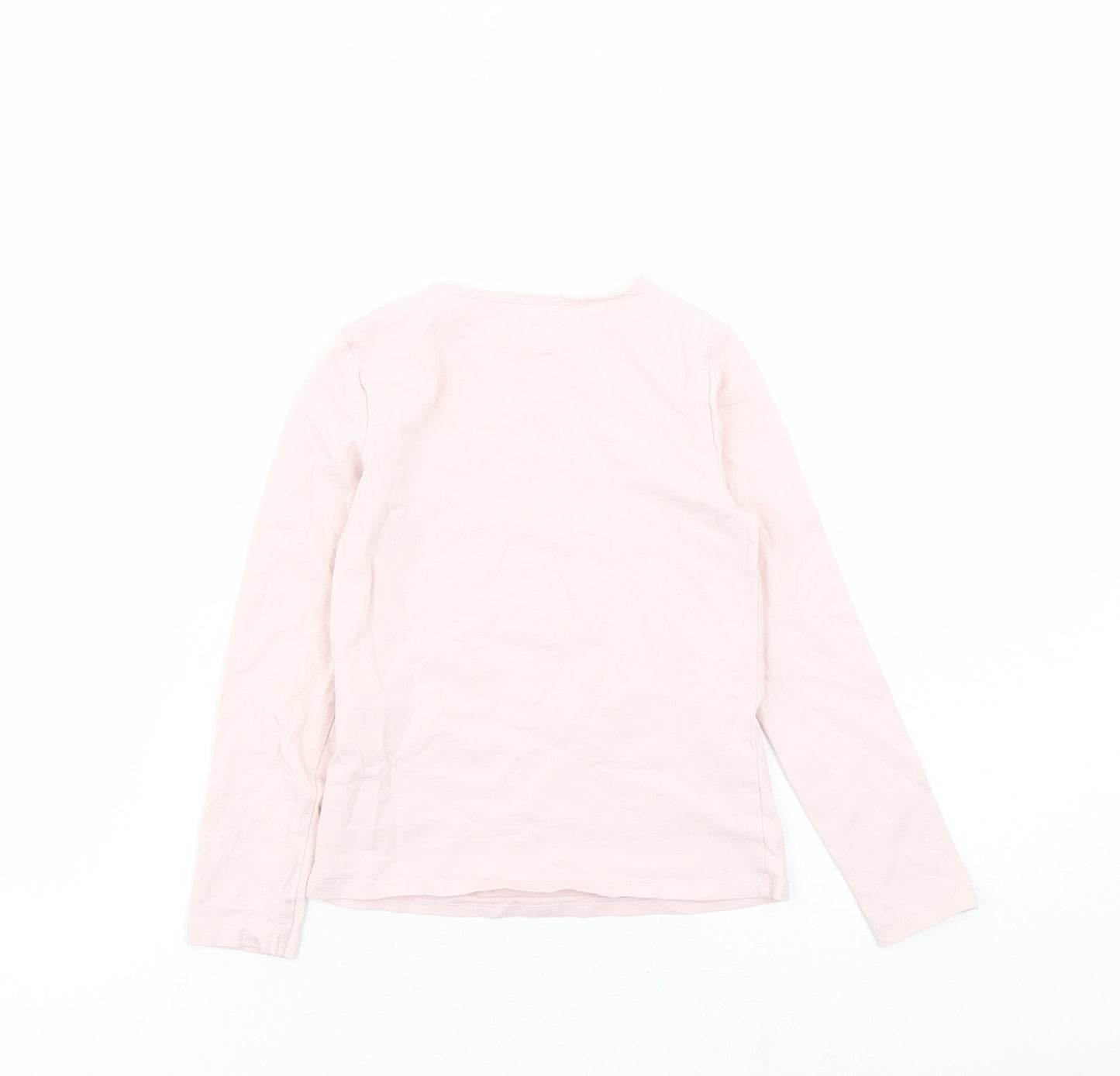 H&M Girls Pink Cotton Basic Casual Size 6 Years Round Neck Pullover - Size 6-8 Years