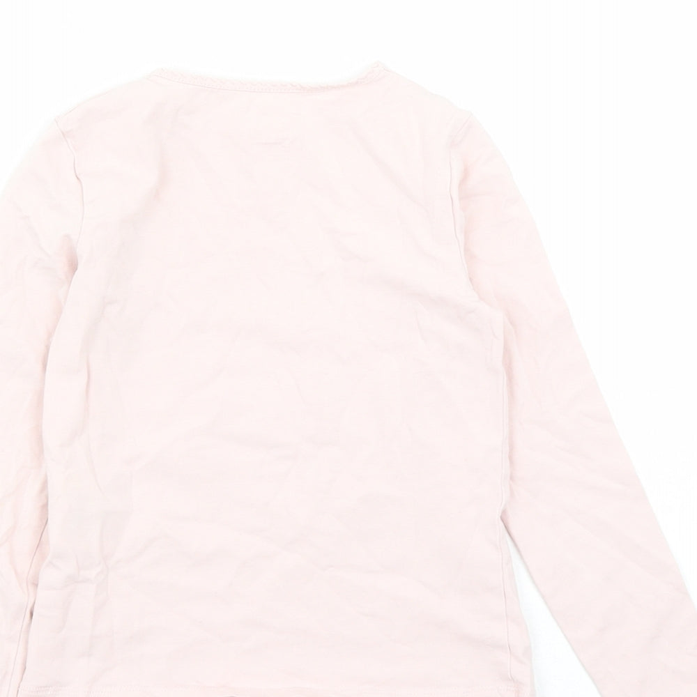 H&M Girls Pink Cotton Basic Casual Size 6 Years Round Neck Pullover - Size 6-8 Years