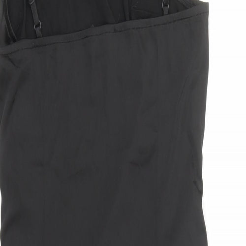 Naanaa Womens Black Polyester Pencil Dress Size 10 Cowl Neck Zip