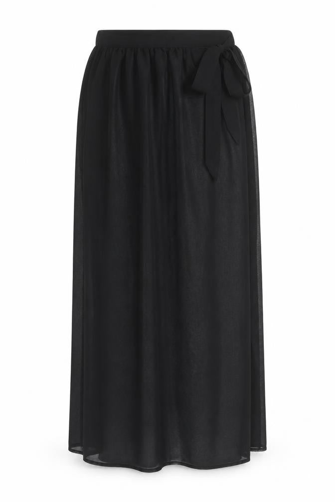 Front view of ASOS women’s black polyester cover up, size UK 10