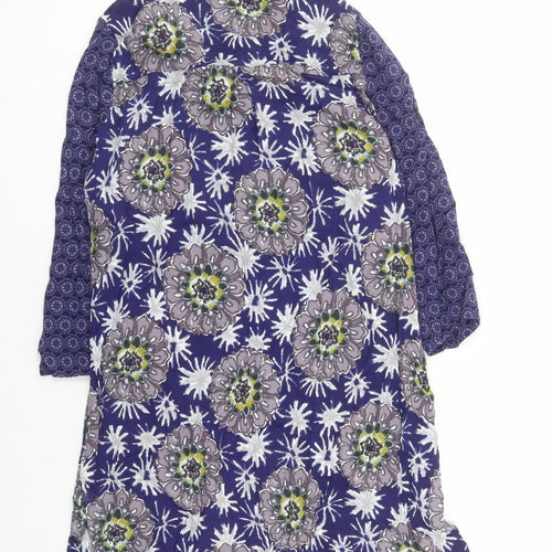 White Stuff Womens Blue Geometric Viscose A-Line Size 16 Round Neck Pullover