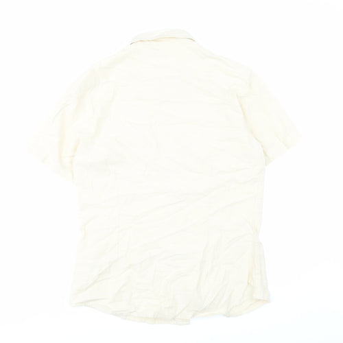 ASOS Mens Beige Cotton Button-Up Size M Collared Button