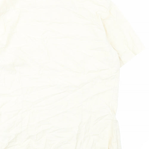 ASOS Mens Beige Cotton Button-Up Size M Collared Button