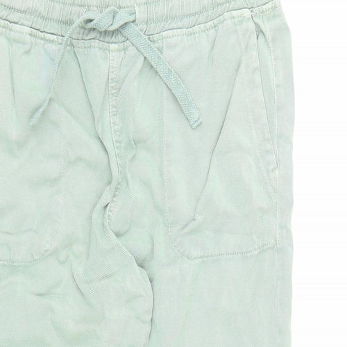 Zara Womens Green Lyocell Carrot Trousers Size M L22 in Regular Drawstring - Elasticated Waist
