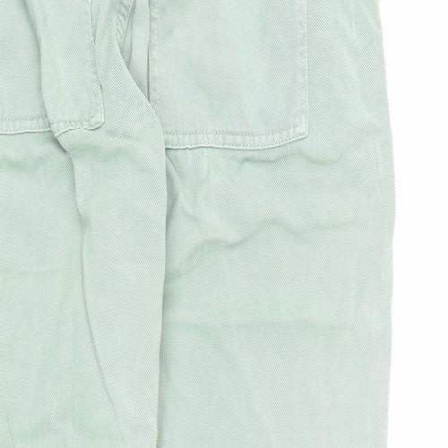 Zara Womens Green Lyocell Carrot Trousers Size M L22 in Regular Drawstring - Elasticated Waist