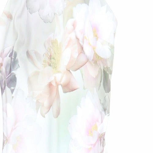 New Look Womens Multicoloured Floral Polyester Bodycon Size 8 Round Neck Zip