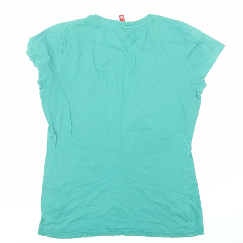 Divided by H&M Womens Green 100% Cotton Basic T-Shirt Size 10 Crew Neck