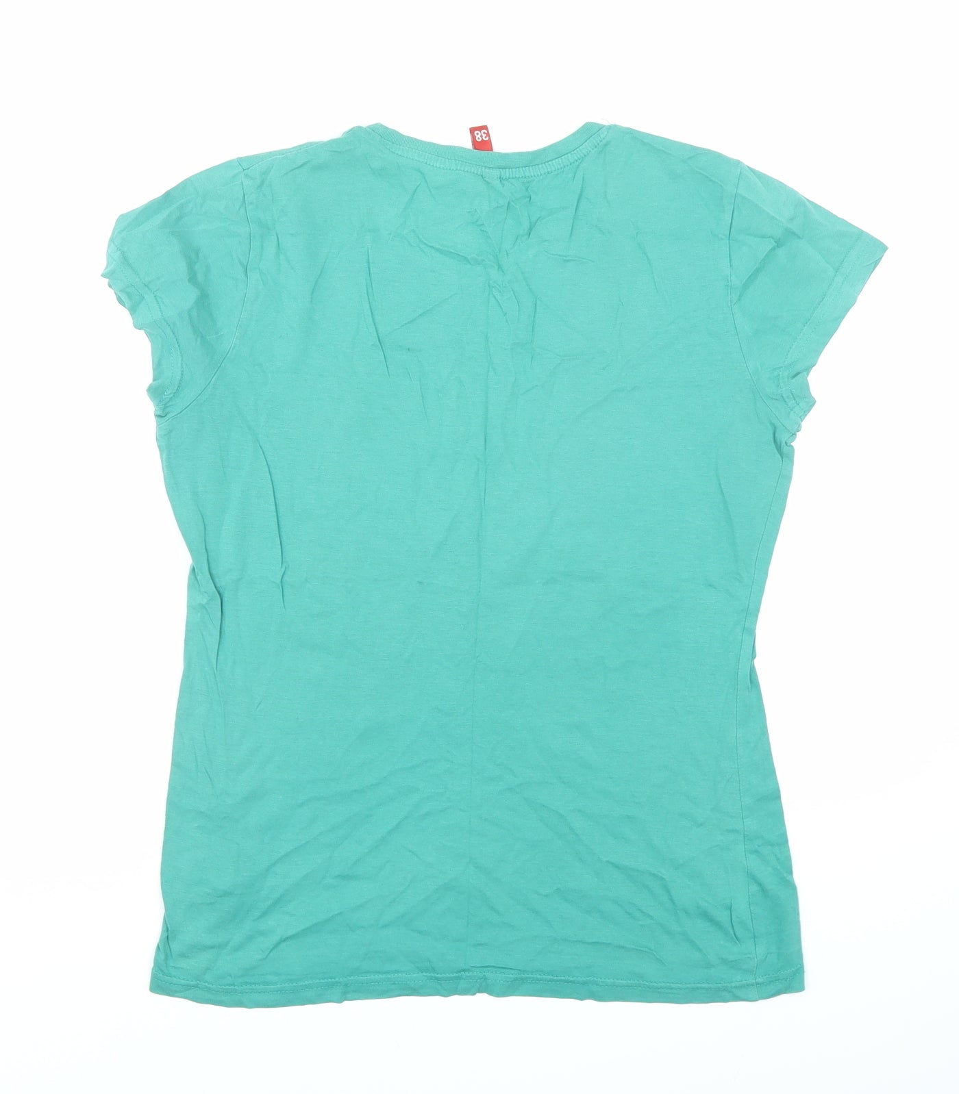 Divided by H&M Womens Green 100% Cotton Basic T-Shirt Size 10 Crew Neck