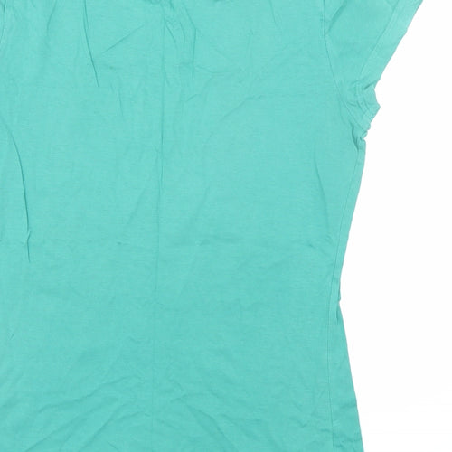 Divided by H&M Womens Green 100% Cotton Basic T-Shirt Size 10 Crew Neck