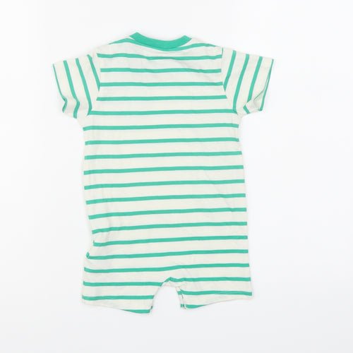 Marks and Spencer Baby White Striped Cotton Babygrow One-Piece Size 3-6 Months Snap