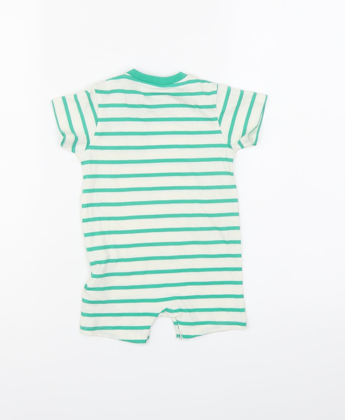 Marks and Spencer Baby White Striped Cotton Babygrow One-Piece Size 3-6 Months Snap