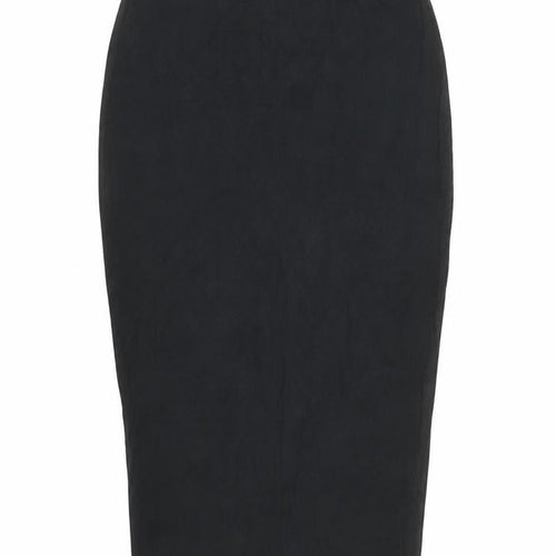 Boohoo Womens Black Viscose Bandage Skirt Size 6 - Elasticated Waist