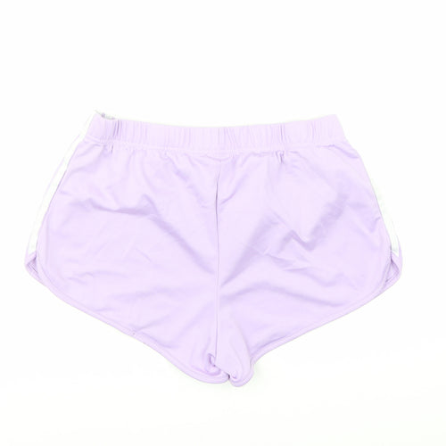 adidas Womens Purple Polyester Athletic Shorts Size 12 L3 in Regular - Elasticated Waist
