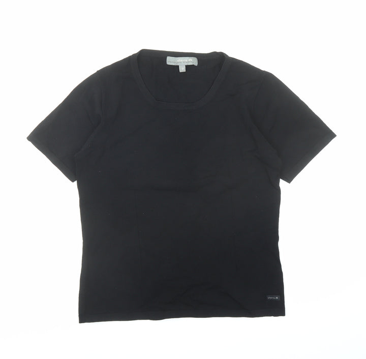 Claire.Dk Womens Black Round Neck Viscose Pullover Jumper Size S