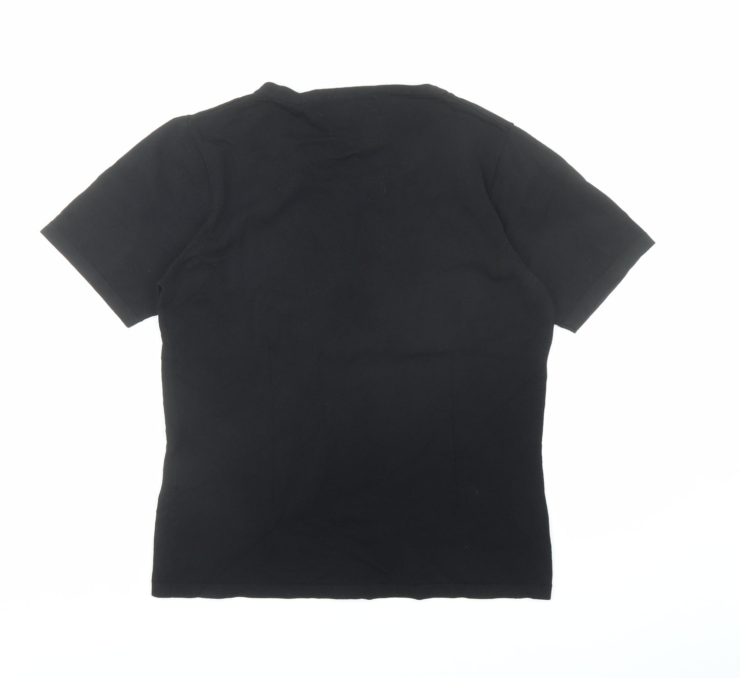 Claire.Dk Womens Black Round Neck Viscose Pullover Jumper Size S