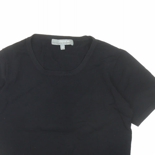 Claire.Dk Womens Black Round Neck Viscose Pullover Jumper Size S