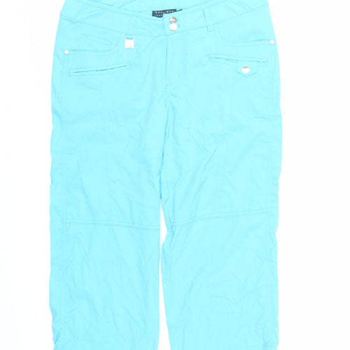 Rohnisch Womens Blue Polyamide Cropped Trousers Size M L21 in Regular Zip - Pockets