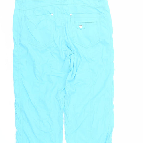 Rohnisch Womens Blue Polyamide Cropped Trousers Size M L21 in Regular Zip - Pockets