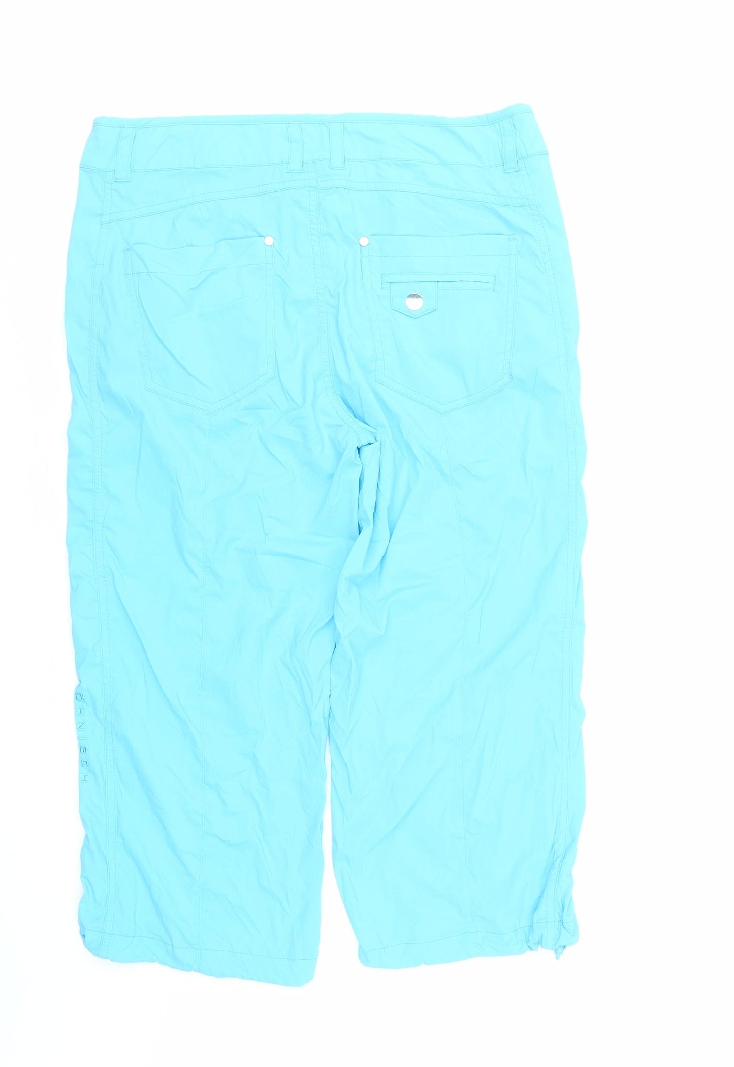 Rohnisch Womens Blue Polyamide Cropped Trousers Size M L21 in Regular Zip - Pockets
