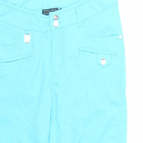 Rohnisch Womens Blue Polyamide Cropped Trousers Size M L21 in Regular Zip - Pockets