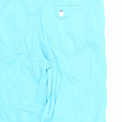 Rohnisch Womens Blue Polyamide Cropped Trousers Size M L21 in Regular Zip - Pockets