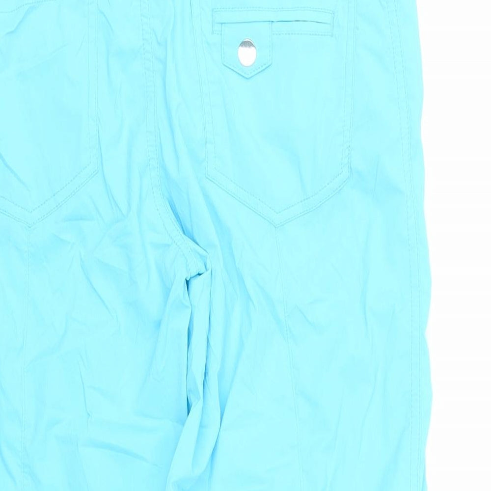 Rohnisch Womens Blue Polyamide Cropped Trousers Size M L21 in Regular Zip - Pockets
