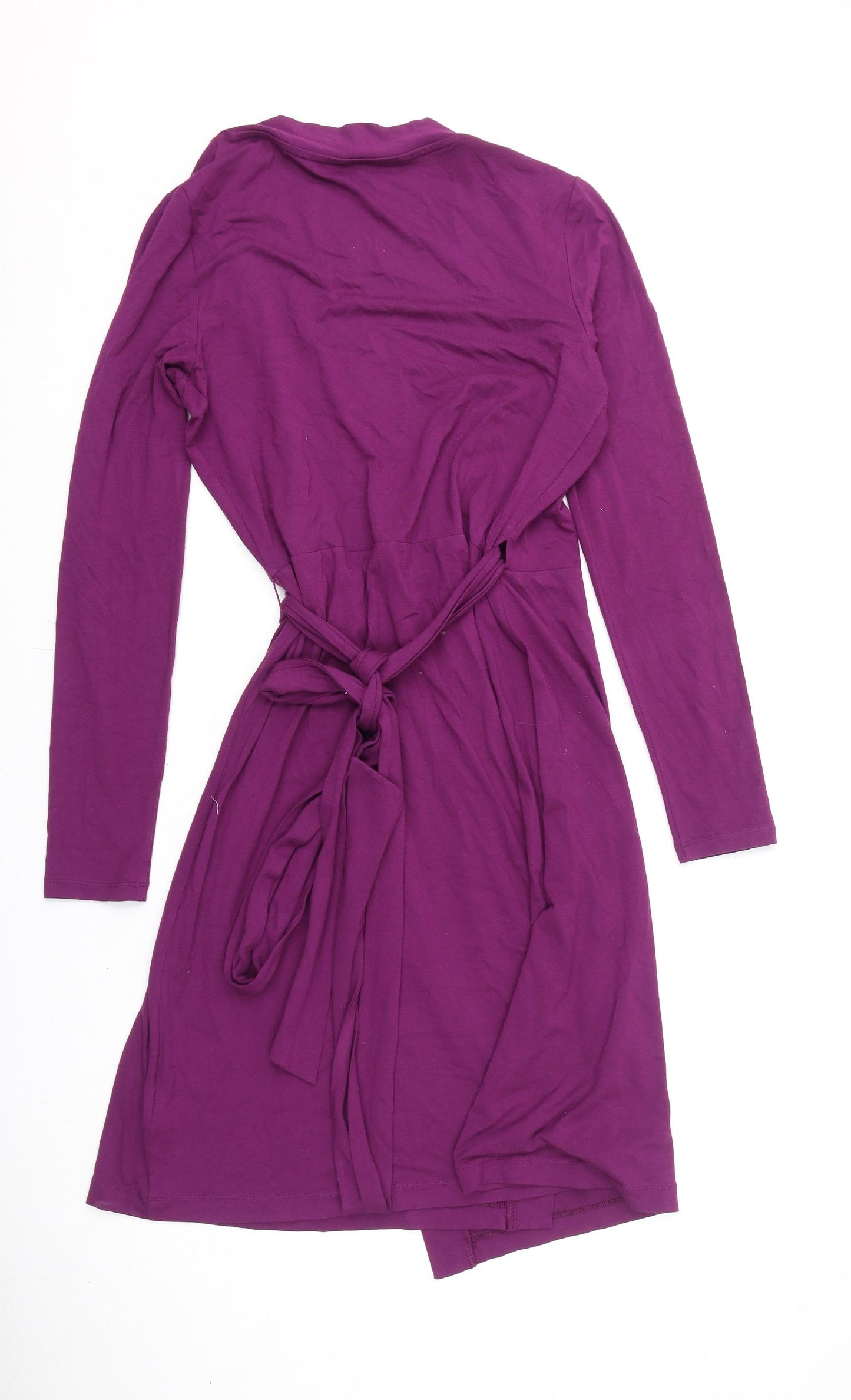 Banana Republic Womens Purple Viscose Wrap Dress Size M V-Neck Tie