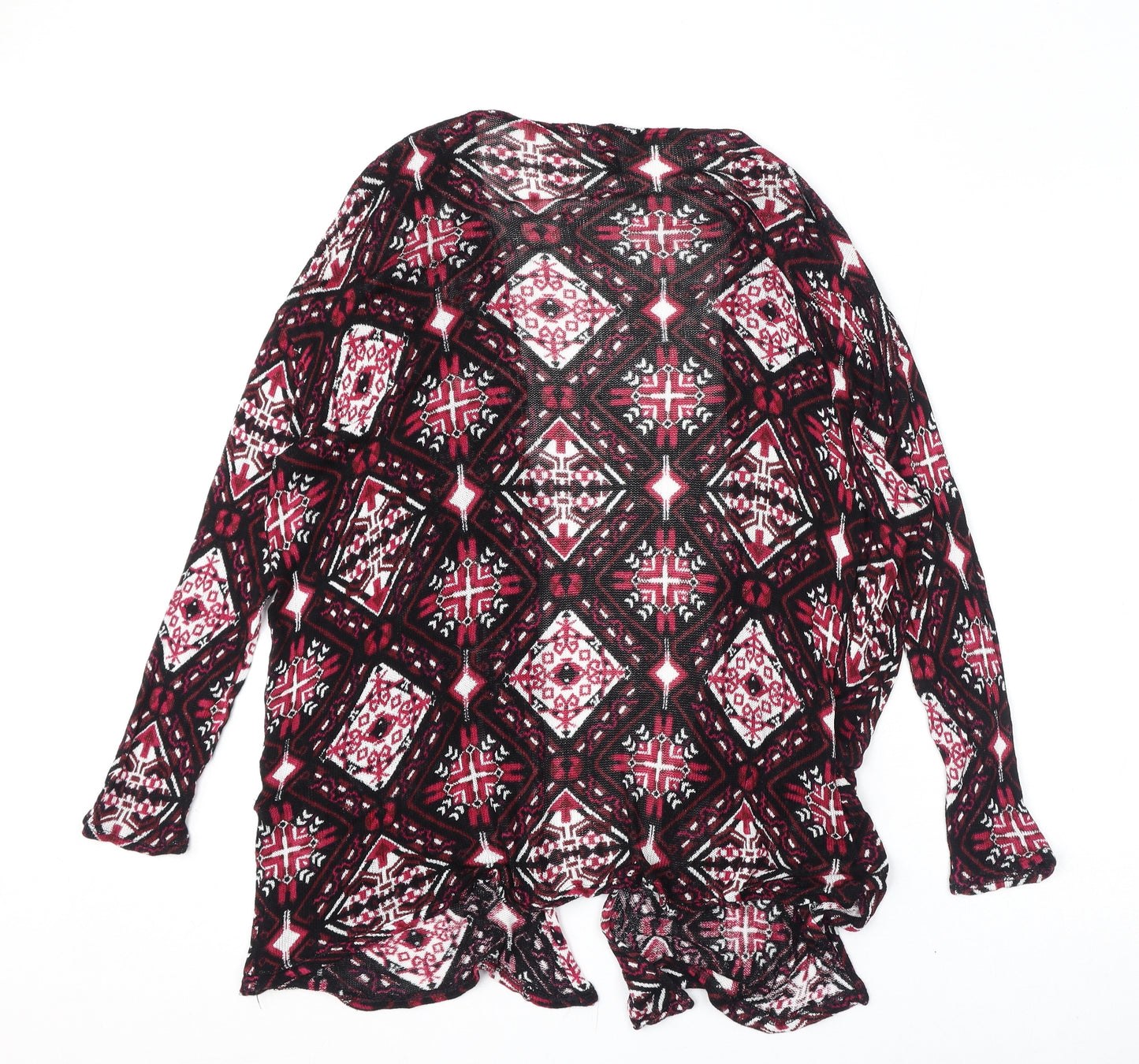 Divided by H&M Womens Multicoloured V-Neck Geometric Viscose Cardigan Jumper Size M