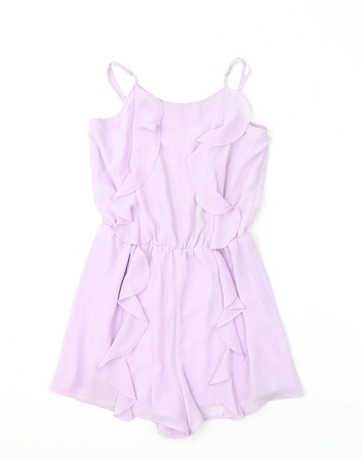 New Look Girls Purple Polyester Romper One-Piece Size 12 Years Zip - Ruffles