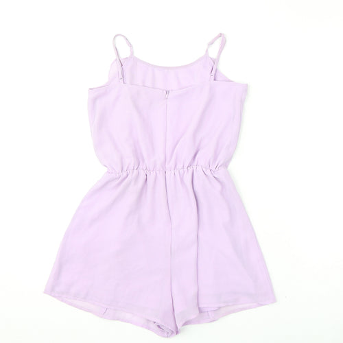 New Look Girls Purple Polyester Romper One-Piece Size 12 Years Zip - Ruffles