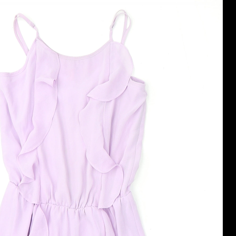 New Look Girls Purple Polyester Romper One-Piece Size 12 Years Zip - Ruffles