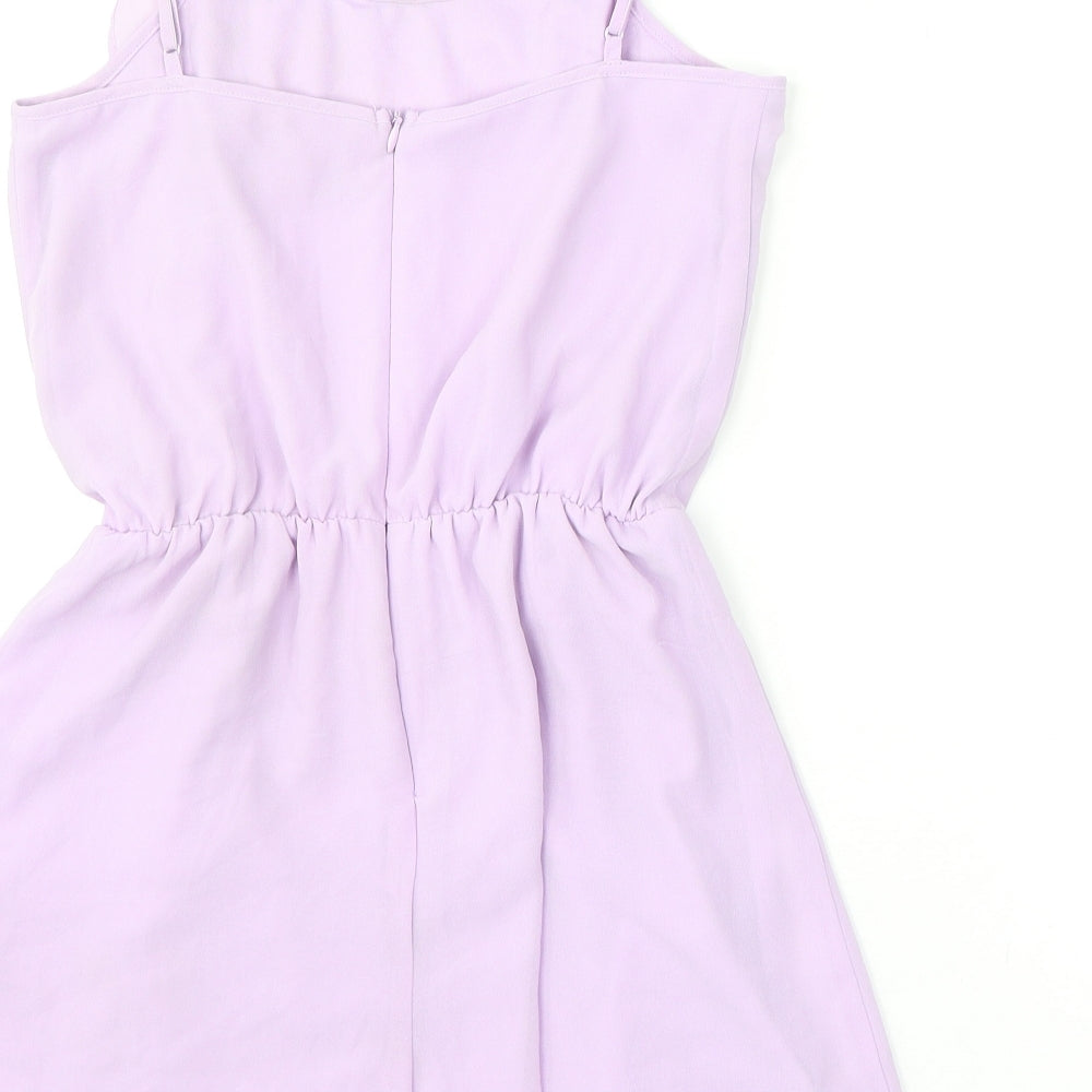 New Look Girls Purple Polyester Romper One-Piece Size 12 Years Zip - Ruffles