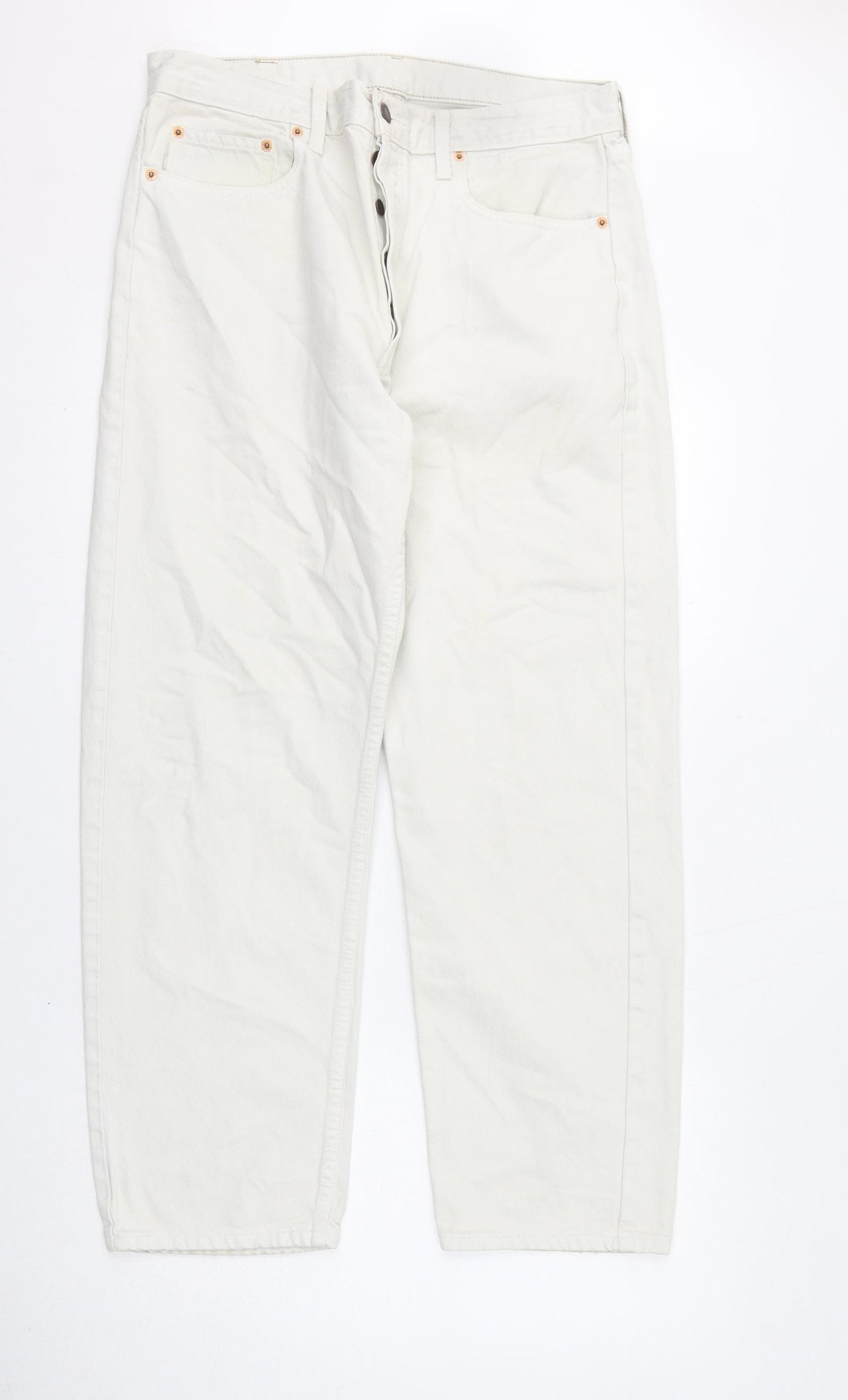 Levi's Mens Beige Cotton Straight Jeans Size 36 in L30 in Regular Zip