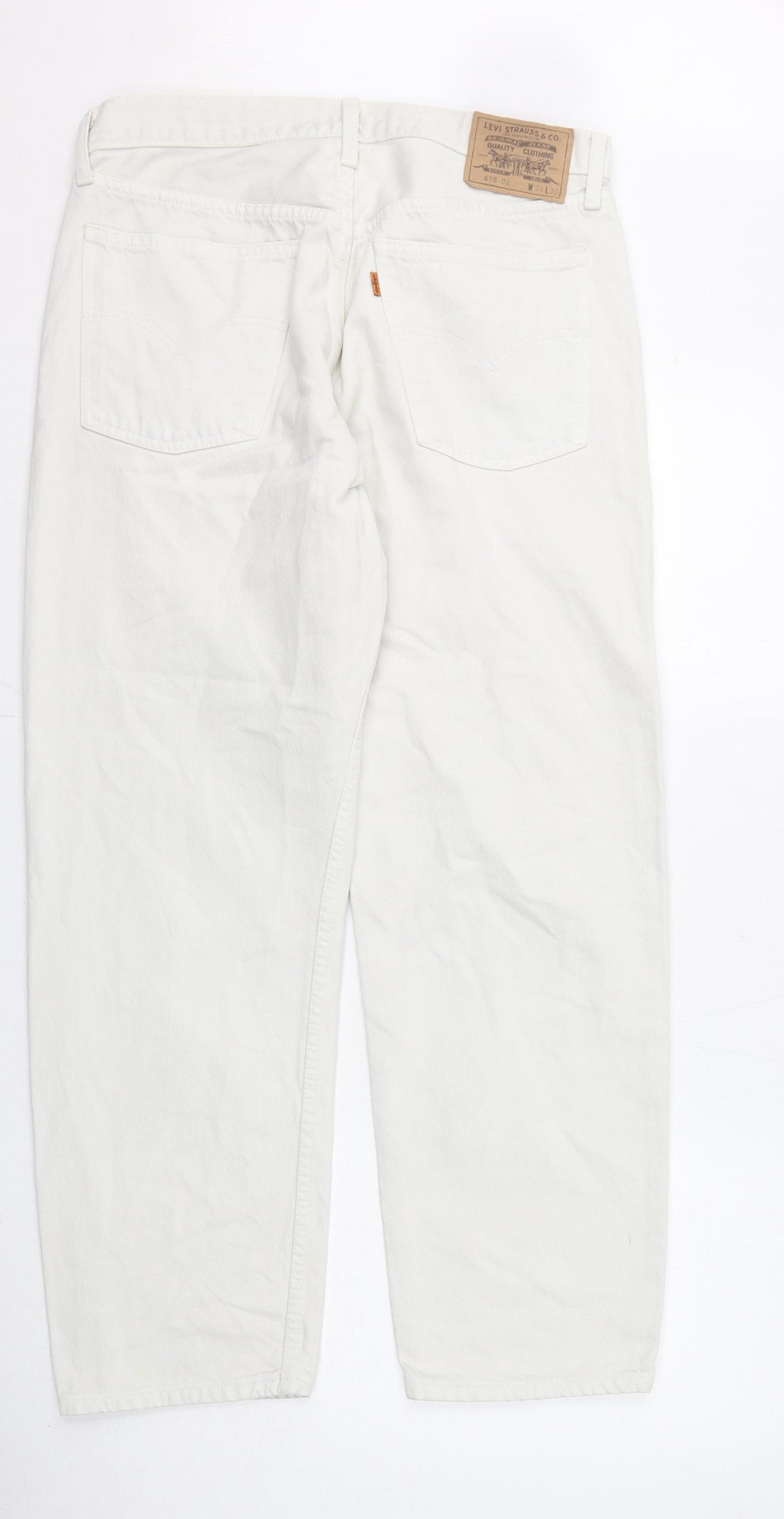 Levi's Mens Beige Cotton Straight Jeans Size 36 in L30 in Regular Zip