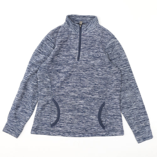 Weird Fish Womens Blue Polyester Pullover Sweatshirt Size 10 Zip