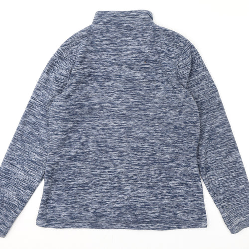 Weird Fish Womens Blue Polyester Pullover Sweatshirt Size 10 Zip