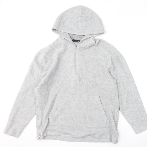 ASOS Womens Grey Polyester Pullover Hoodie Size M Zip