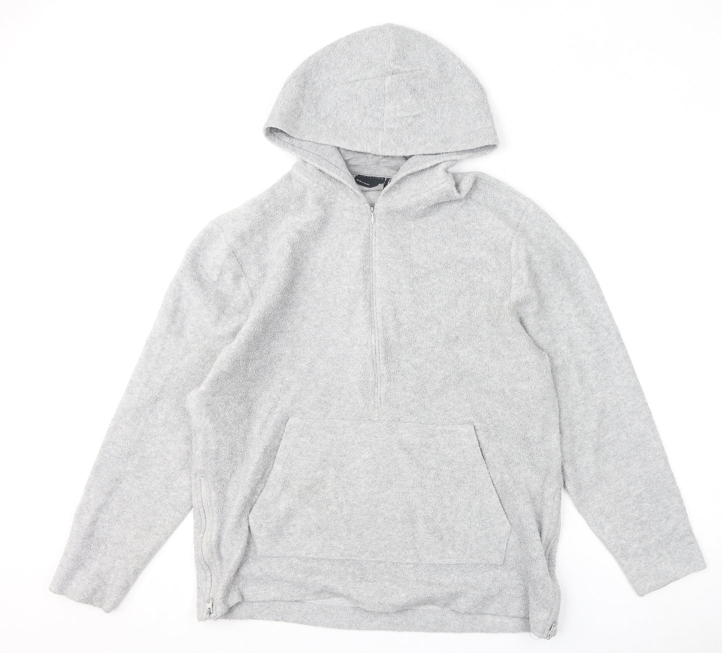 ASOS Womens Grey Polyester Pullover Hoodie Size M Zip