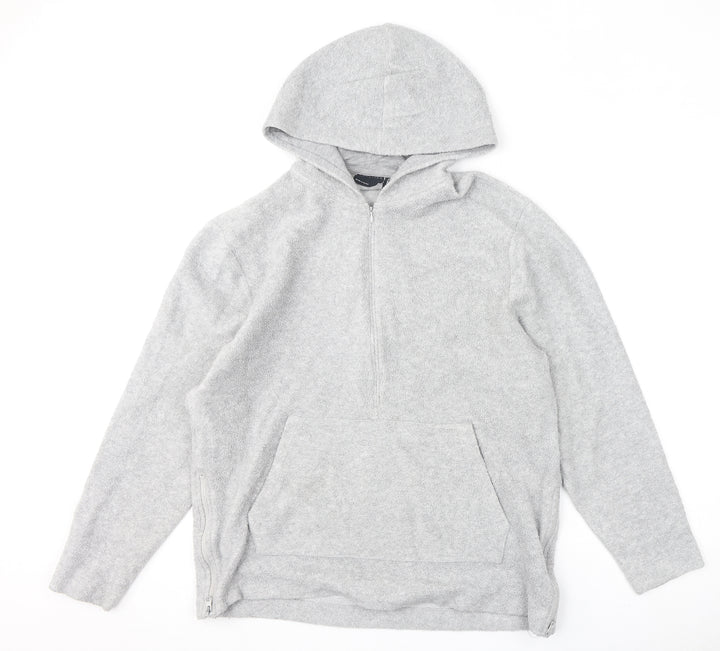 ASOS Womens Grey Polyester Pullover Hoodie Size M Zip