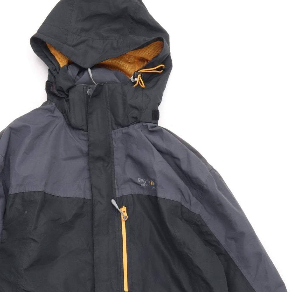 Regatta Mens Grey Rain Coat Coat Size L Zip