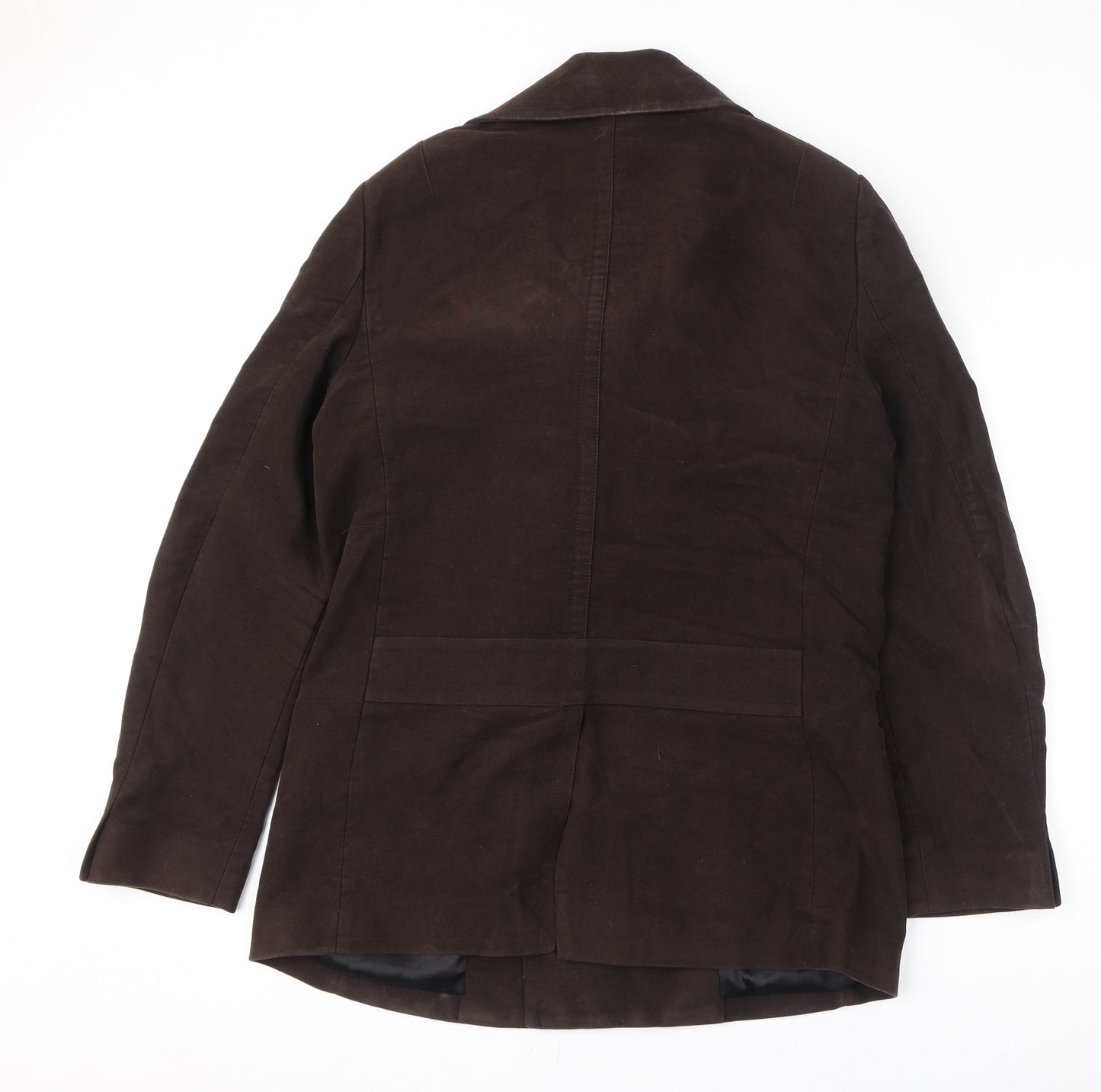 AllSaints Mens Brown Pea Coat Coat Size L Button