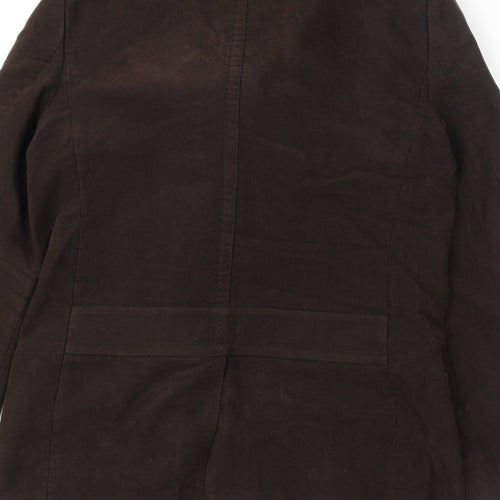 AllSaints Mens Brown Pea Coat Coat Size L Button