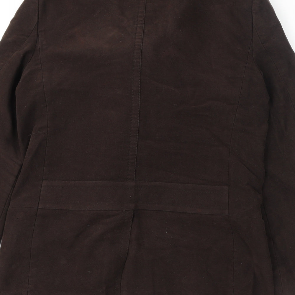 AllSaints Mens Brown Pea Coat Coat Size L Button