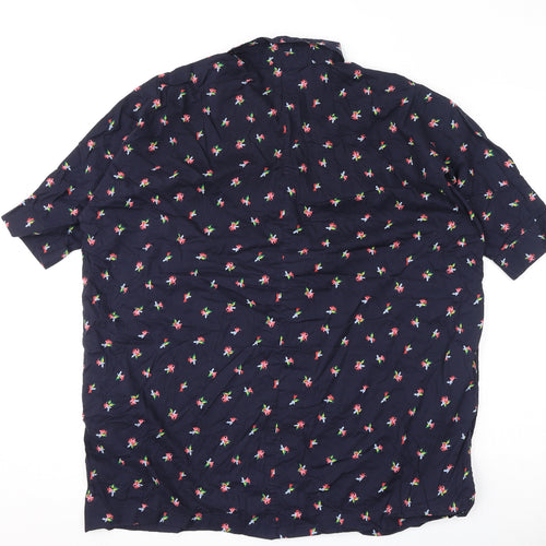 & Other Stories Womens Blue Geometric 100% Cotton Basic Button-Up Size 8 Collared
