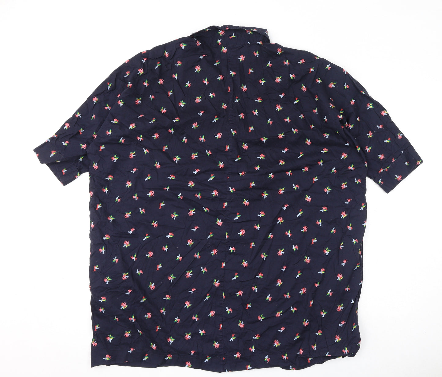 & Other Stories Womens Blue Geometric 100% Cotton Basic Button-Up Size 8 Collared