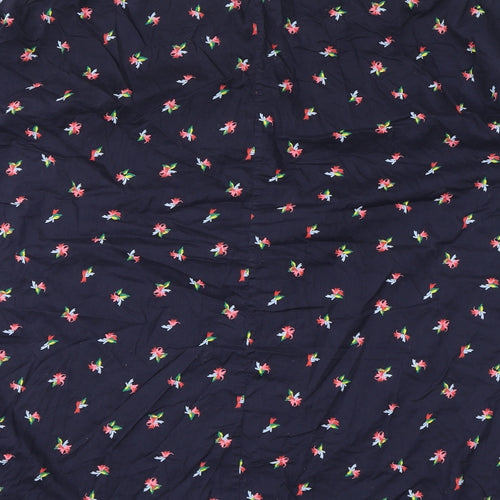 & Other Stories Womens Blue Geometric 100% Cotton Basic Button-Up Size 8 Collared