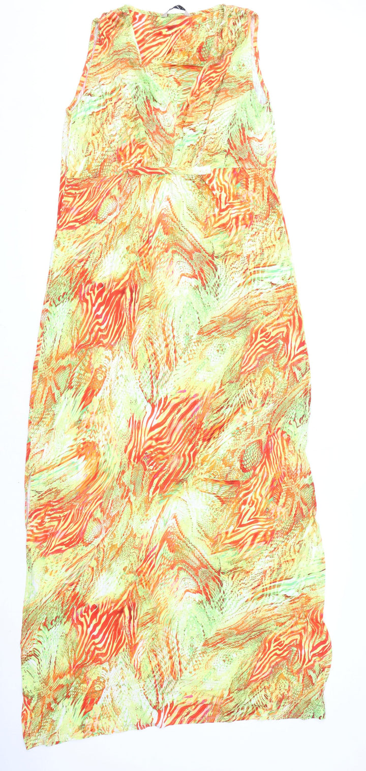 Marks and Spencer Womens Multicoloured Animal Print Viscose Maxi Size 12 V-Neck Pullover - Snake Print, Tiger Print