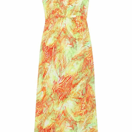 Marks and Spencer Womens Multicoloured Animal Print Viscose Maxi Size 12 V-Neck Pullover - Snake Print, Tiger Print